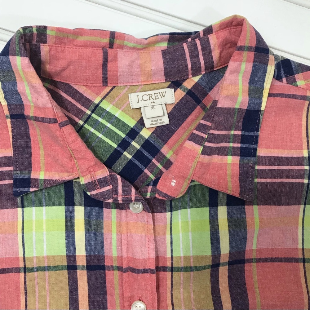 J. Crew Plaid Button Down Shirt XL - Picture 3 of 6